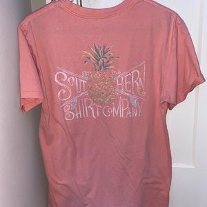 pink/coral southern shirt company tshirt size s 100% cotton